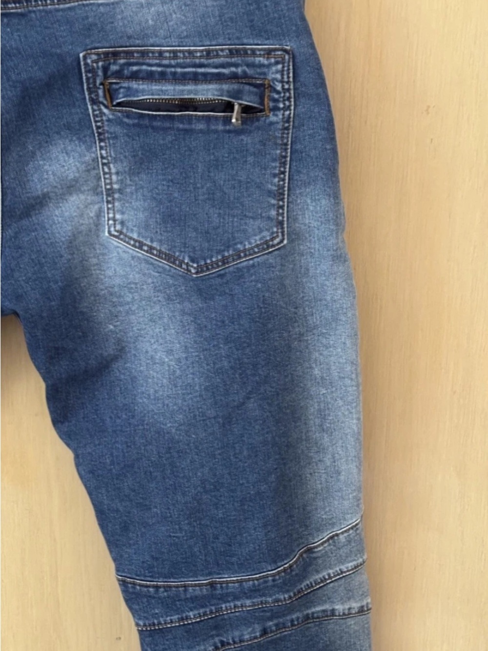 Balmain Paris Men’s 38 Distressed Biker Moto Jeans Zip Pockets - Picture 5 of 13